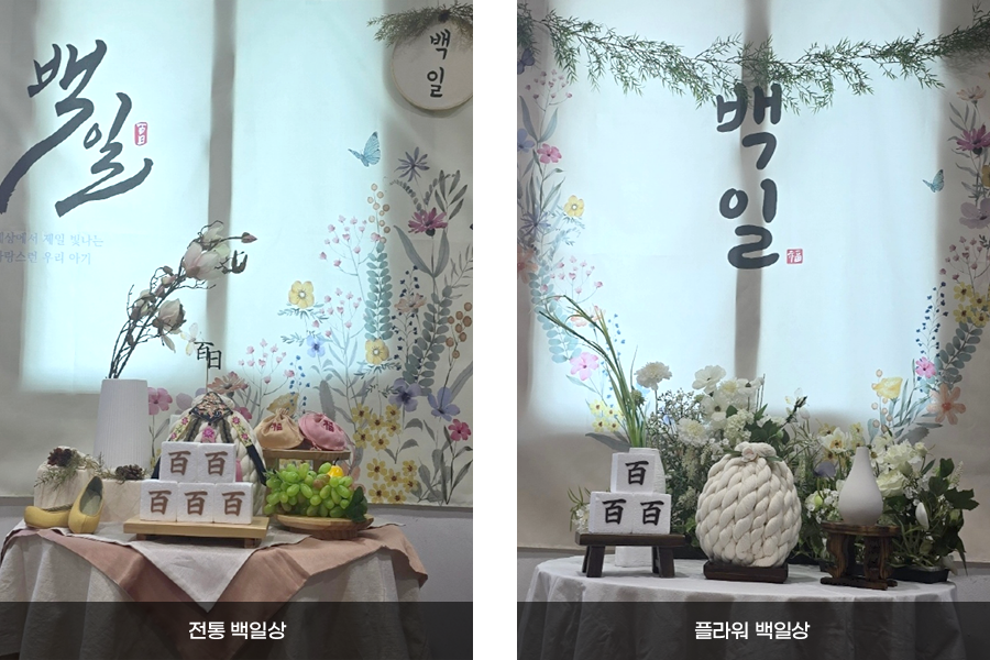 전통백일상, 플라워 백일상