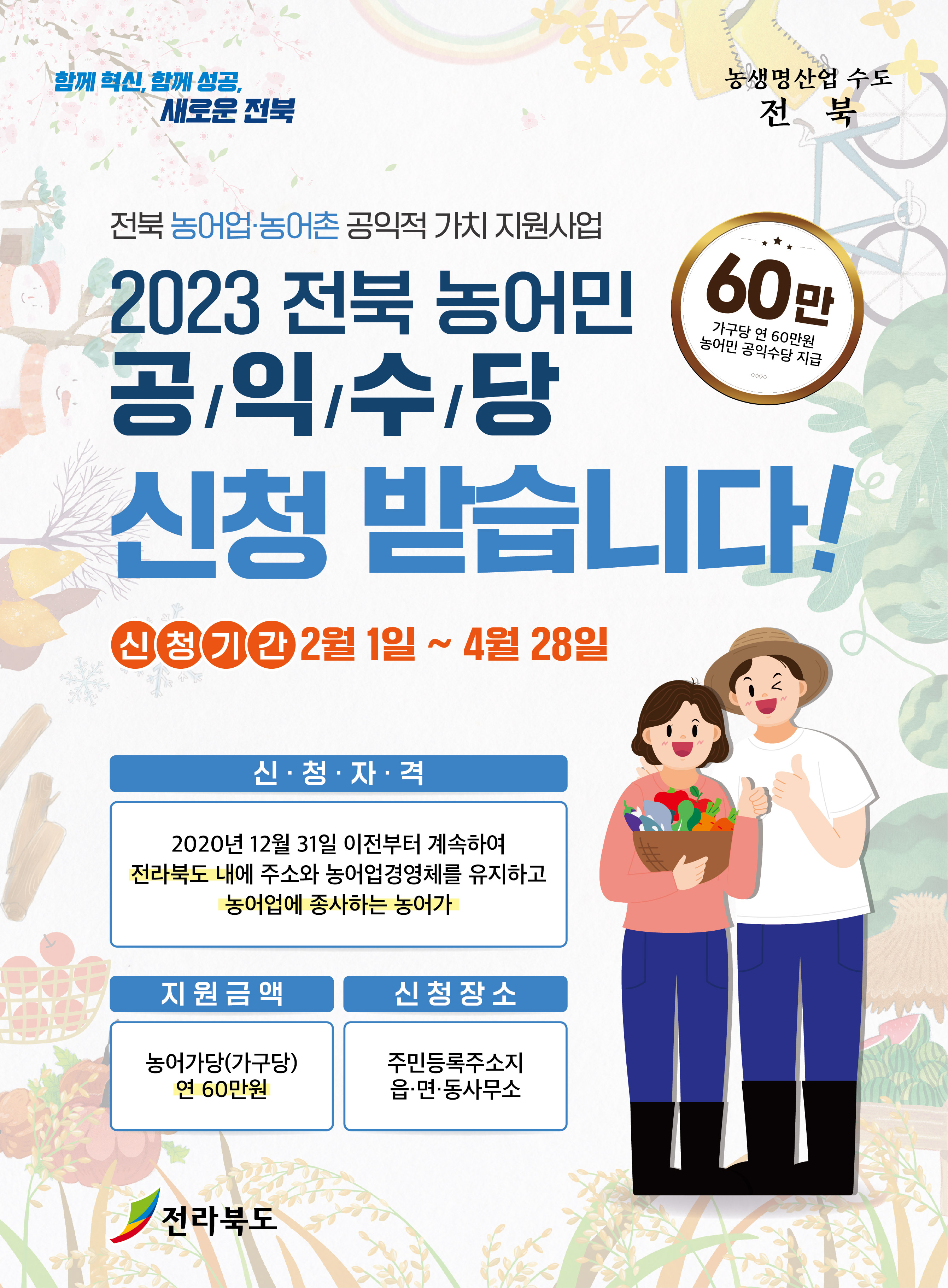 2023년 농민 공익수당 지원사업 신청 안내 (1)