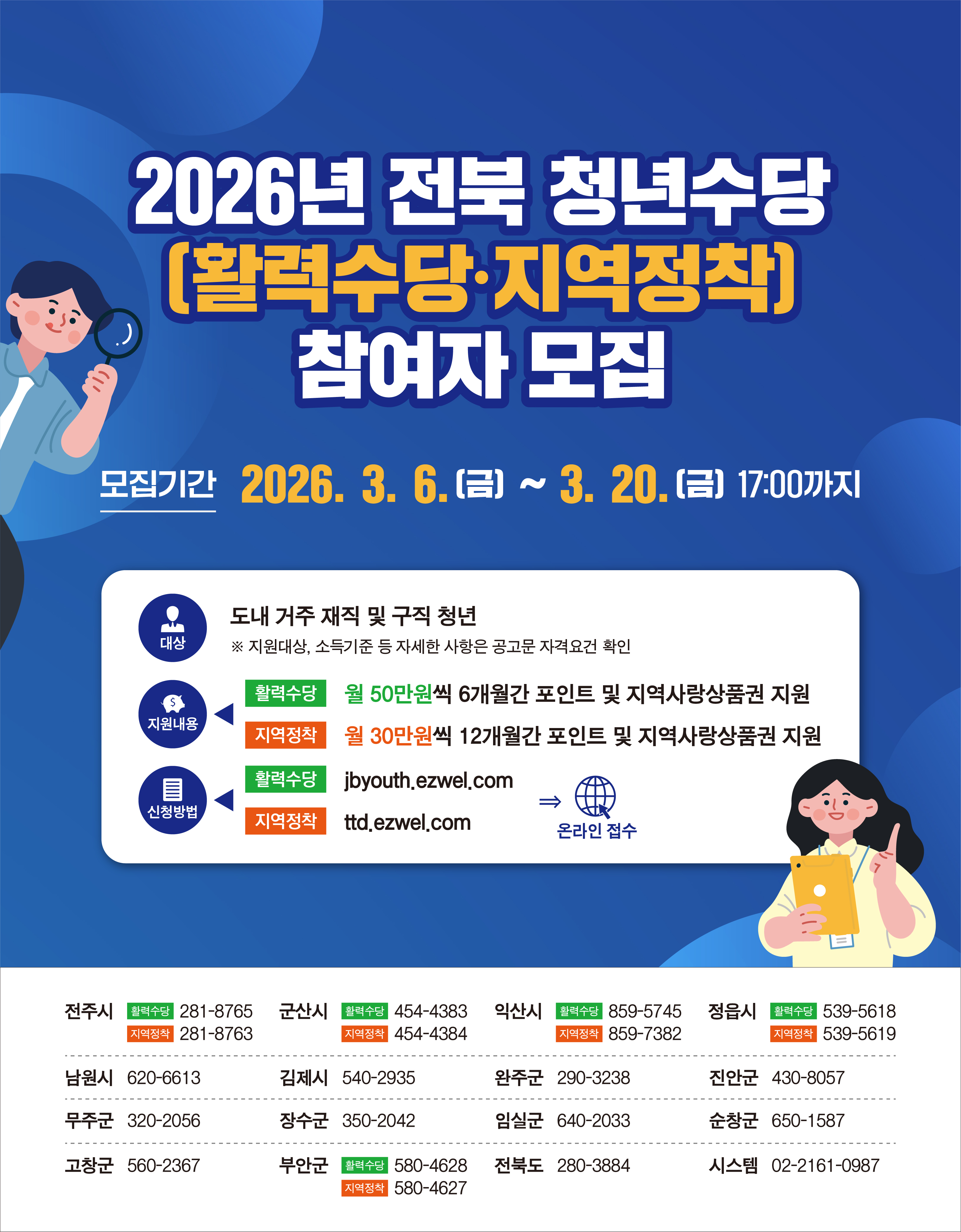 [정읍청년 필독] 2026년 전북 청년수당(활력·지역정착) 모집 안내 (1)