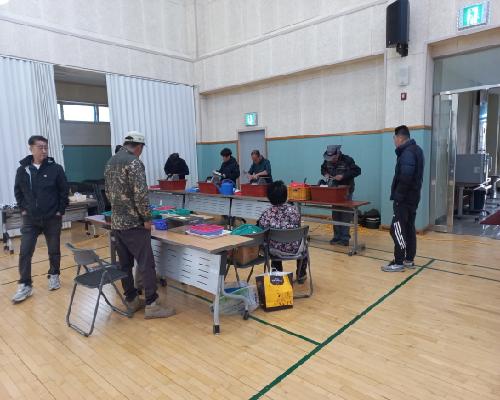 이평면 농민회 칼갈이 봉사활동