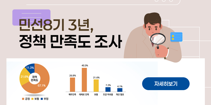 민선8기 3년, 정책 만족도 조사 
자세히보기